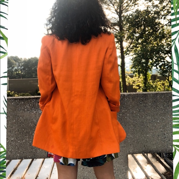 SOLD — Orange Vintage Blazer 🍊⚡️ - Picture 3 of 4